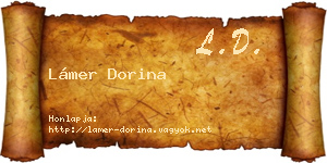 Lámer Dorina névjegykártya